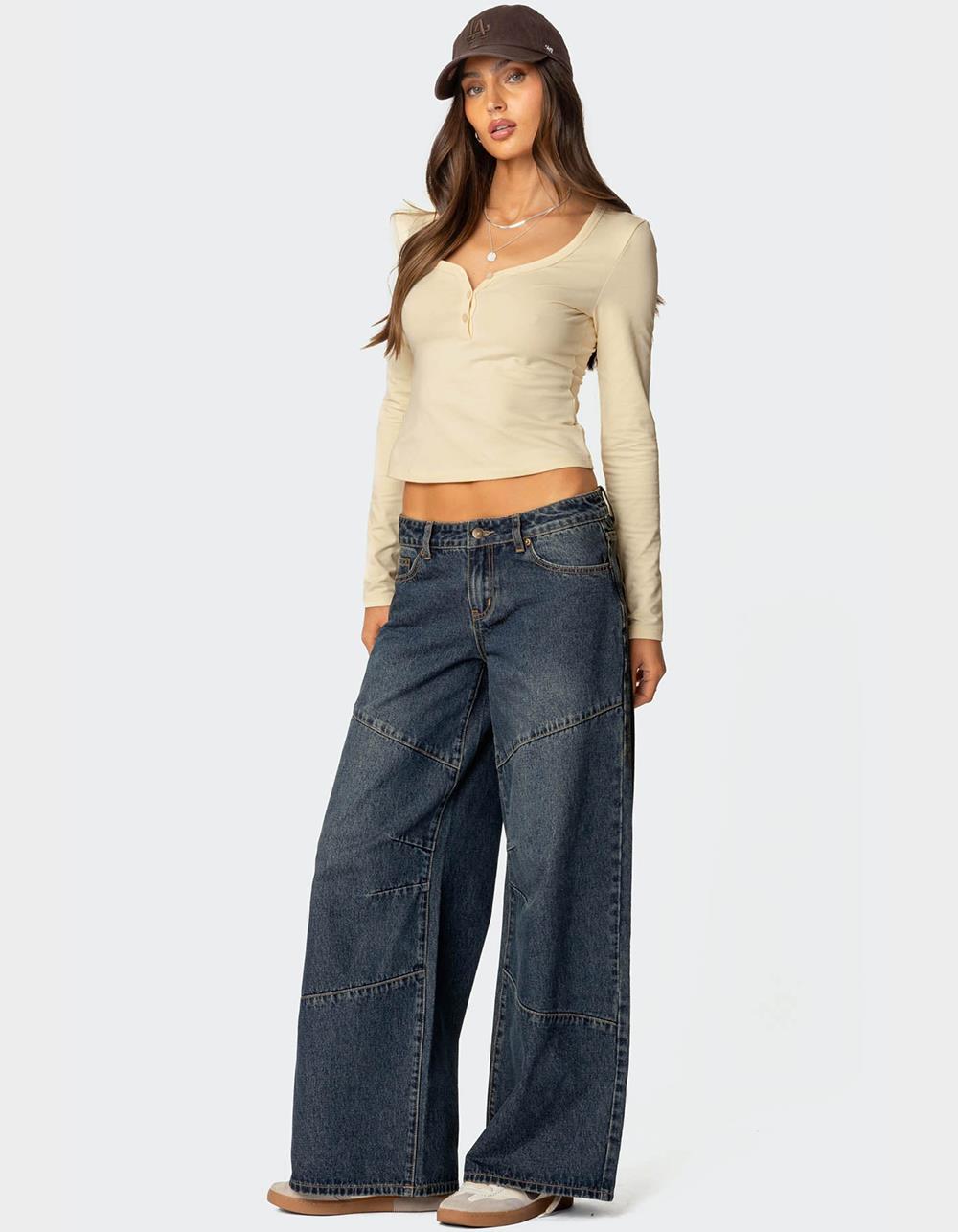 EDIKTED Leah Henley Top - YELLOW