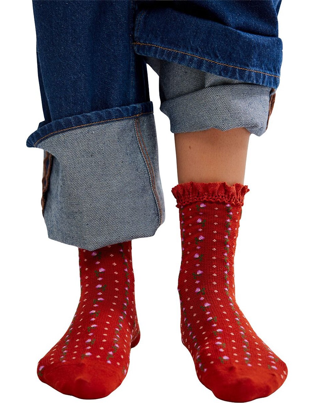 FREE PEOPLE Womens Ruffle Socks 3 Pack - MULTI