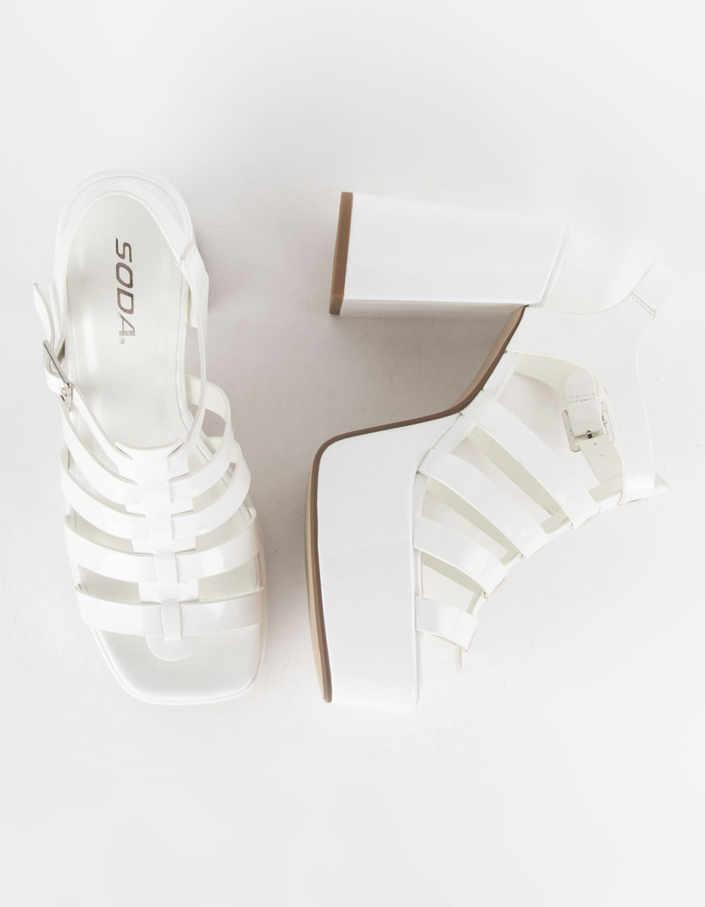SODA Either Womens Platform Sandals - WHITE