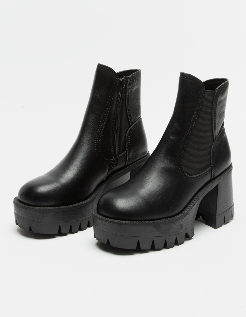 BAMBOO Platform Chelsea Lug Boots - BLACK | Tillys