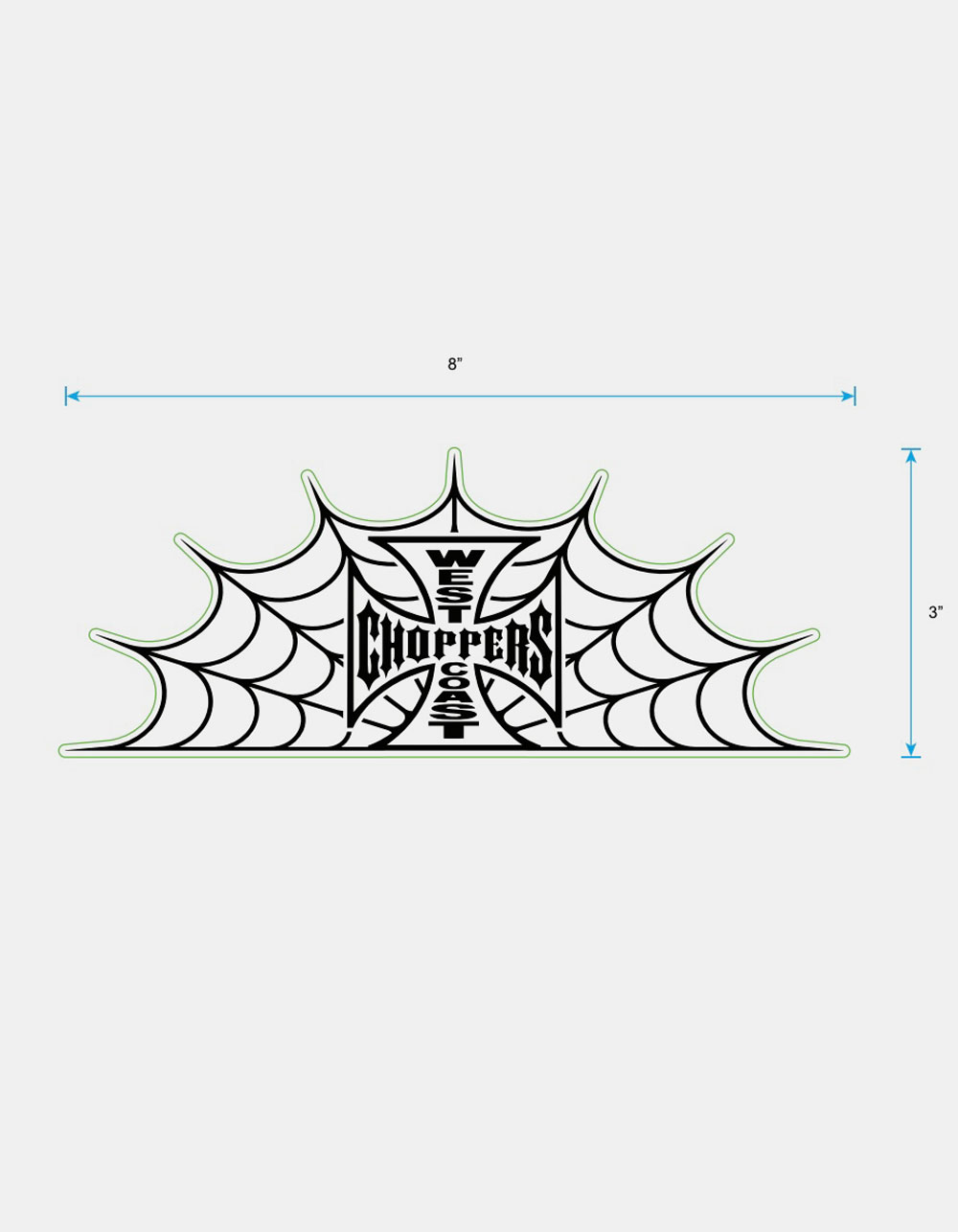 WEST COAST CHOPPERS Spider Web Sticker - WHITE