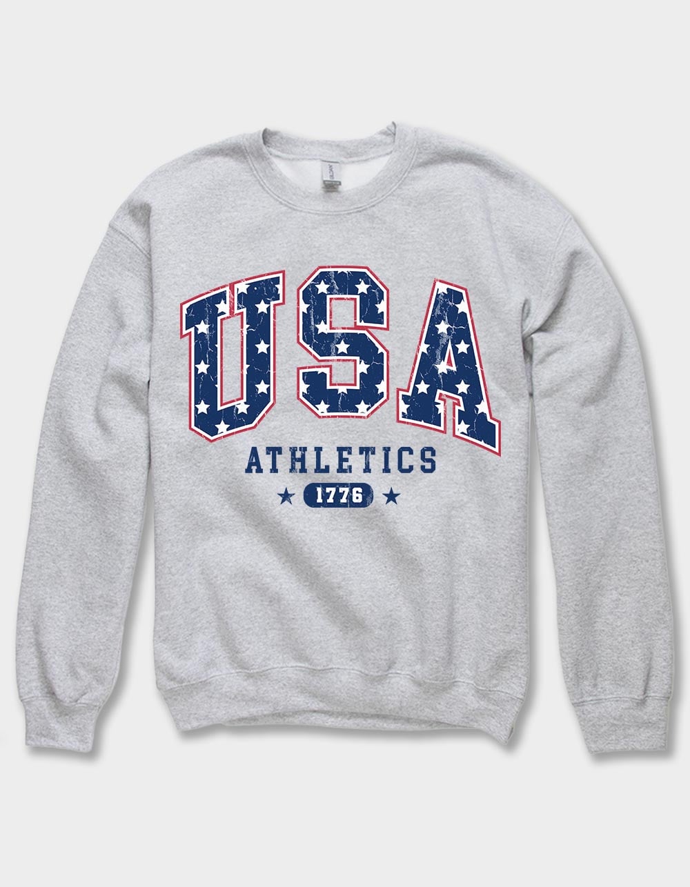 USA Athletics Stars Unisex Crewneck Sweatshirt - HEATHER GRAY
