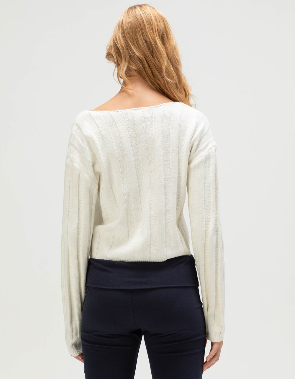 RSQ Womens Crop Rib Sweater - CREAM