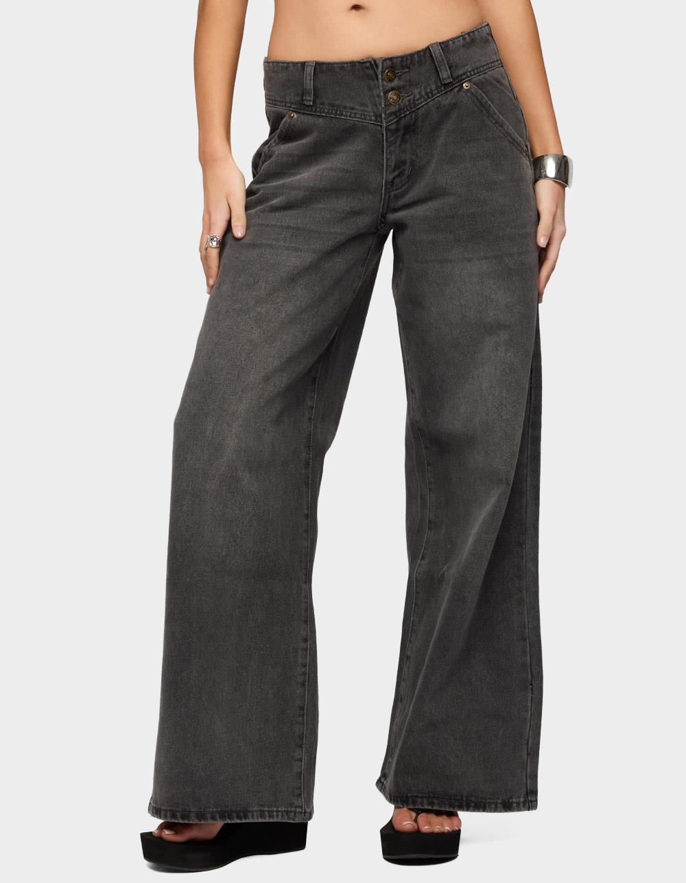 EDIKTED Meredith Low Rise Wide Leg Jeans