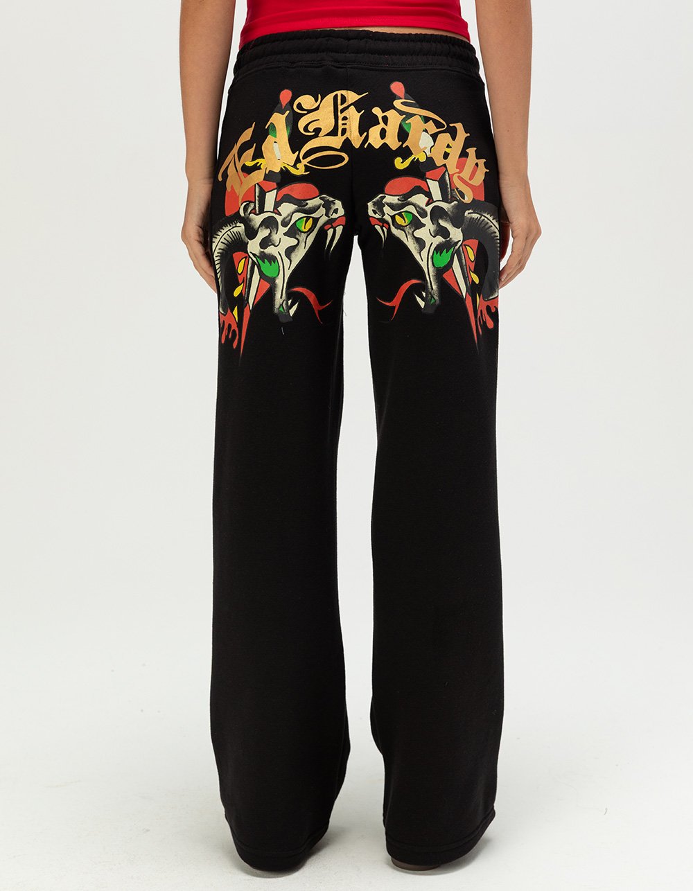 ED HARDY Heart Snake Womens Sweatpants - BLACK