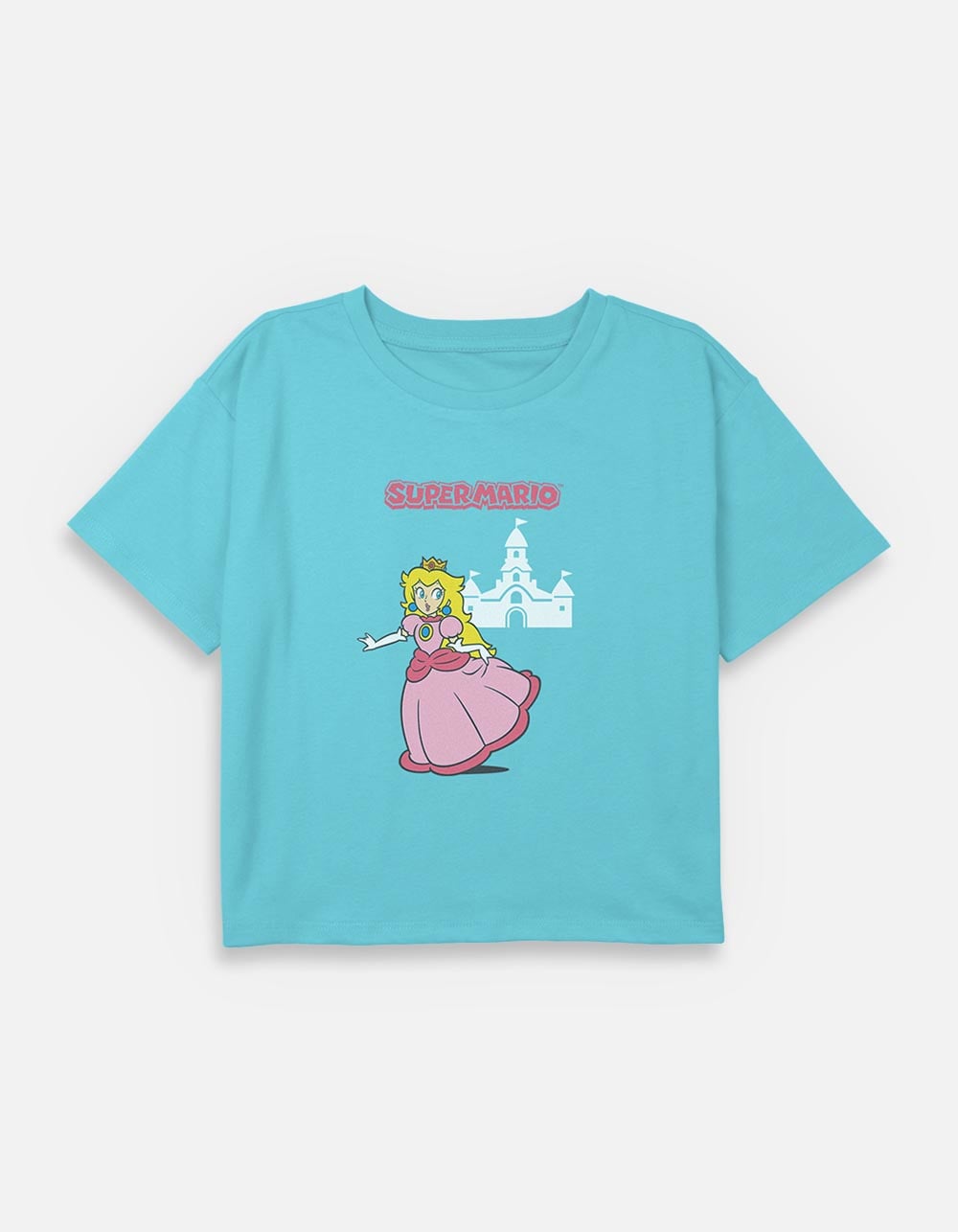 SUPER MARIO Castle Peach Girls Crop Tee - BLUE