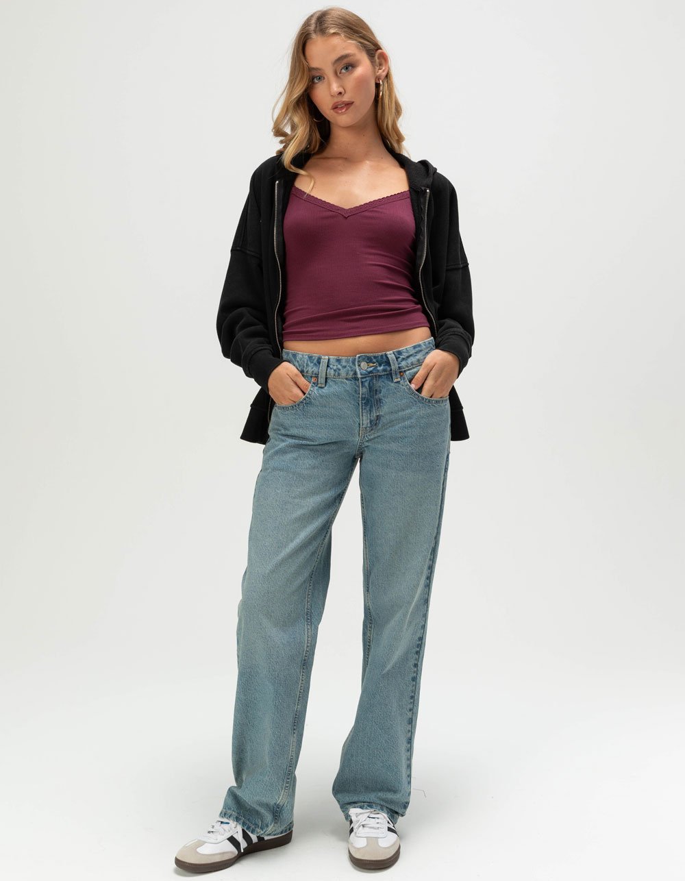 TILLYS Lace Trim Womens Cami - FIG