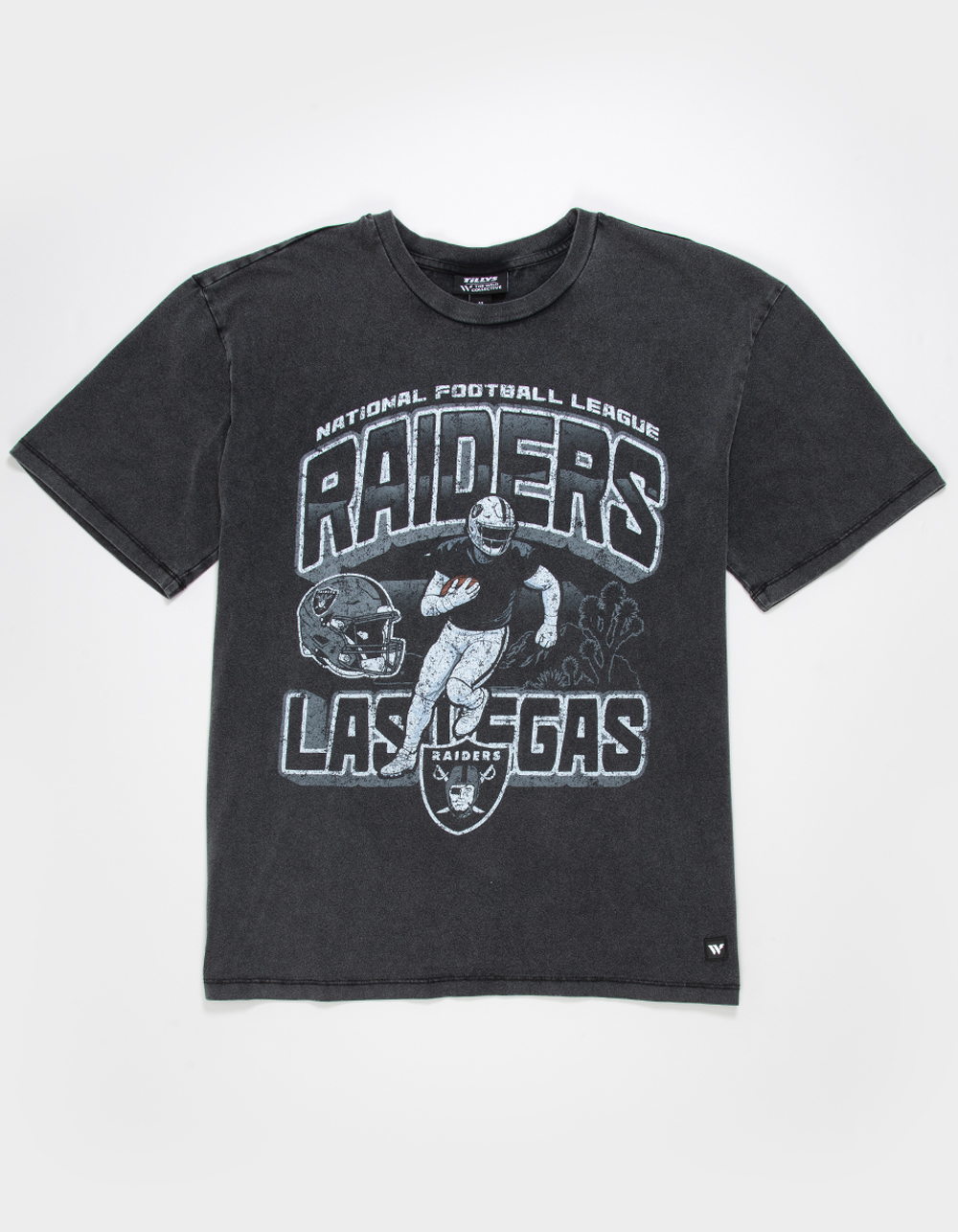 THE WILD COLLECTIVE Las Vegas Raiders Player Mens Tee - WASHED BLACK