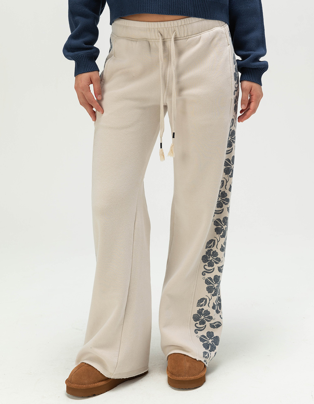 ROXY Fringing Reef Womens Sweatpants - CREAM