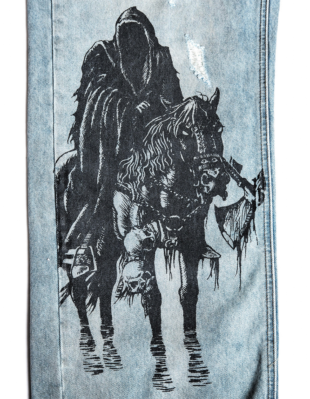 AFFLICTION Black Night Mens Wide Leg Jeans - LIGHT WASH