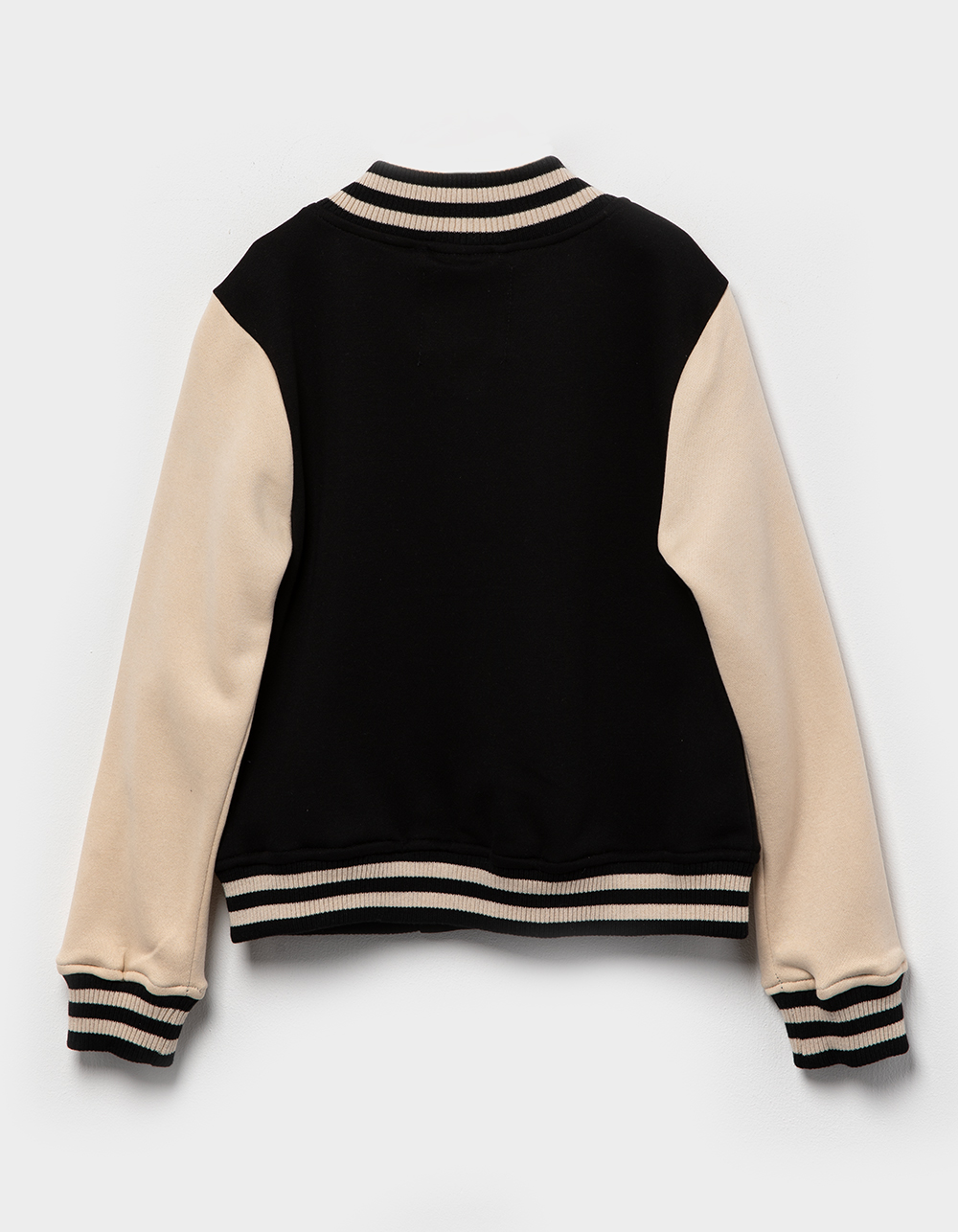 RSQ Girls Fleece Varsity Jacket - BLACK COMBO | Tillys