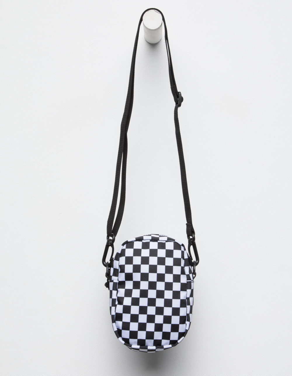 VANS Street Ready Black & White Checkerboard Crossbody Bag BLACK