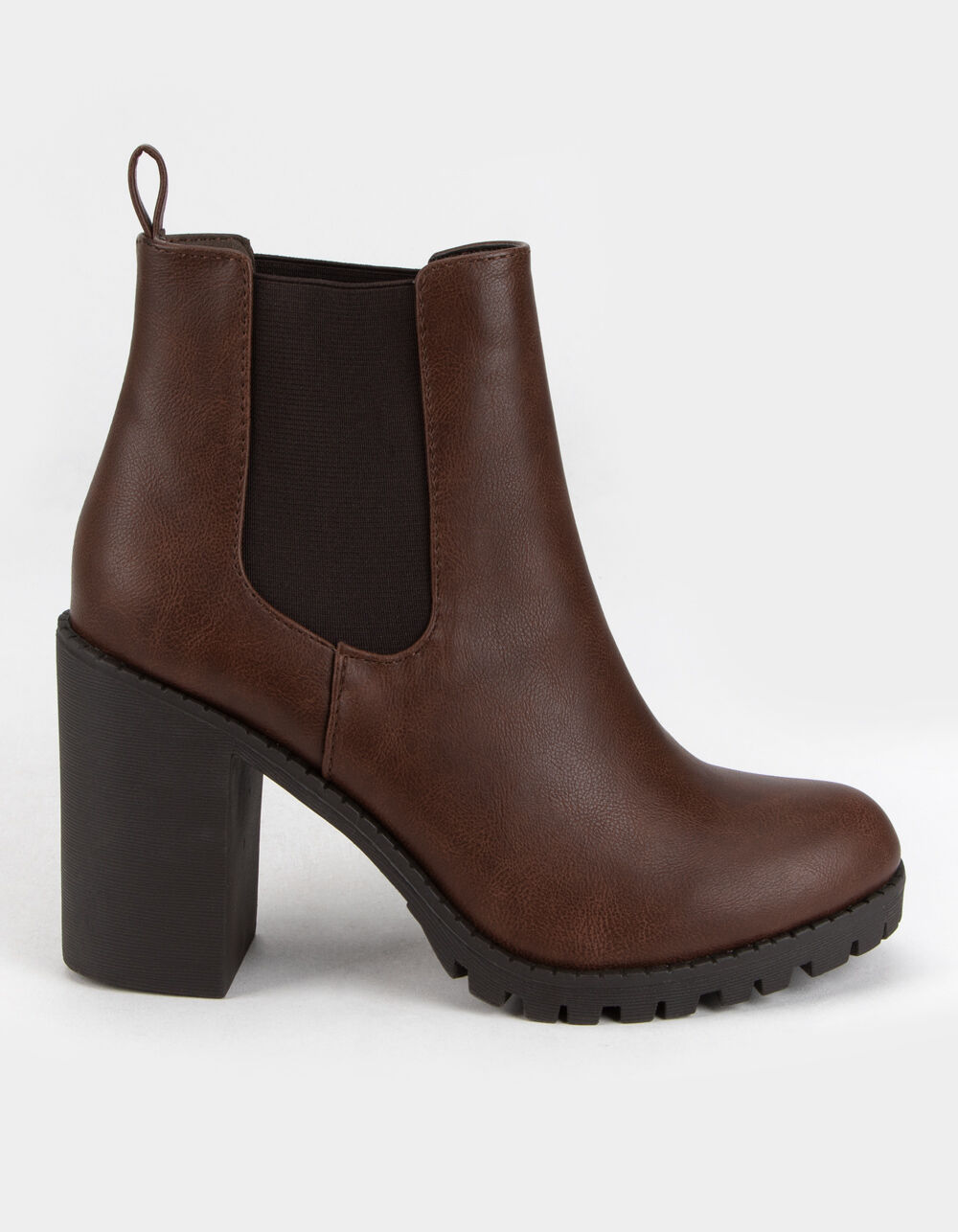 SODA Lug Sole Double Gore Womens Brown Ankle Boots - BROWN | Tillys