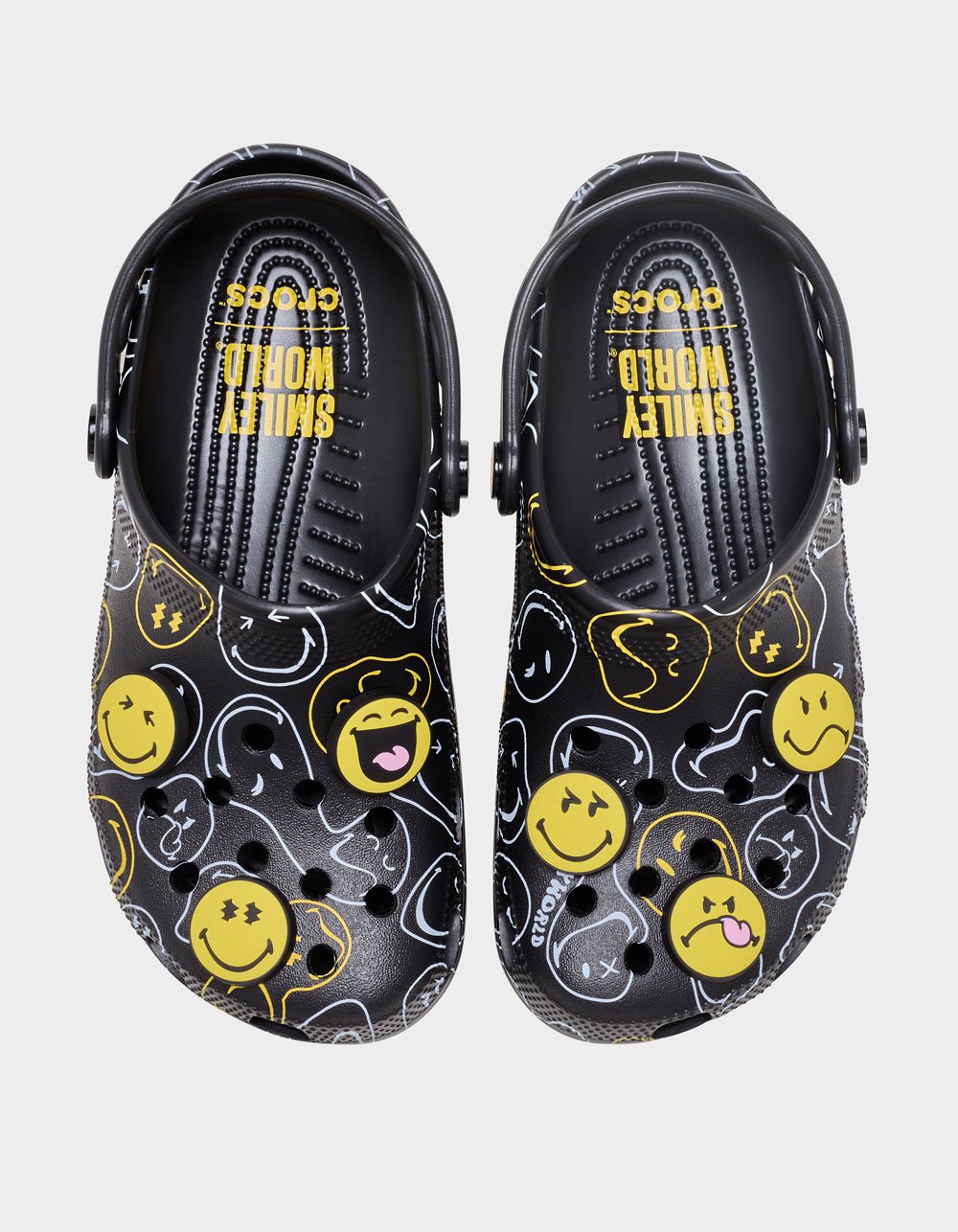 CROCS x SmileyWorld® Smiley Classic Clogs - BLACK/YELLOW