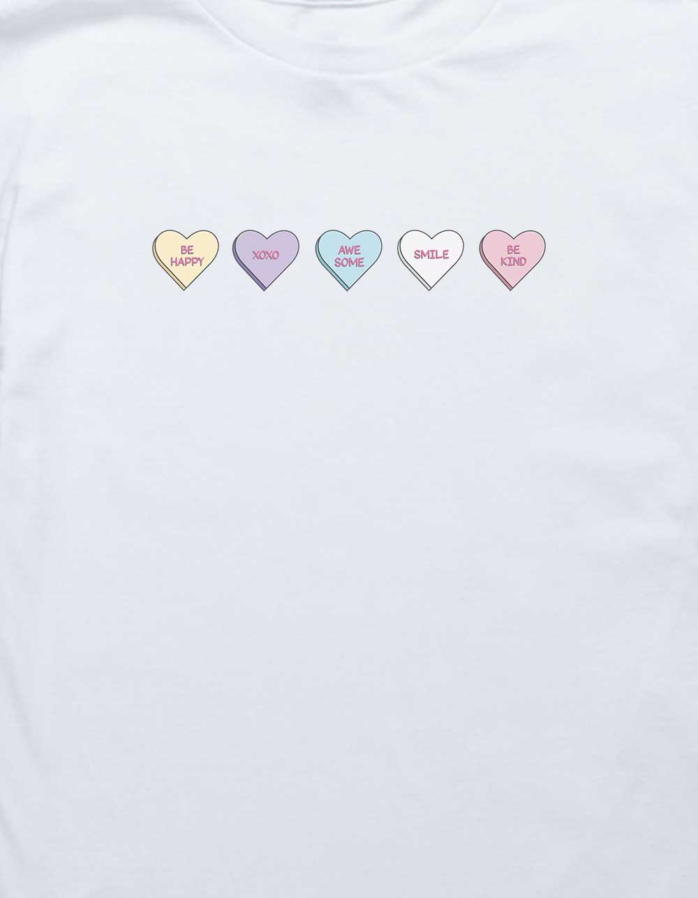 Hearts Candy Unisex Kids Tee - WHITE