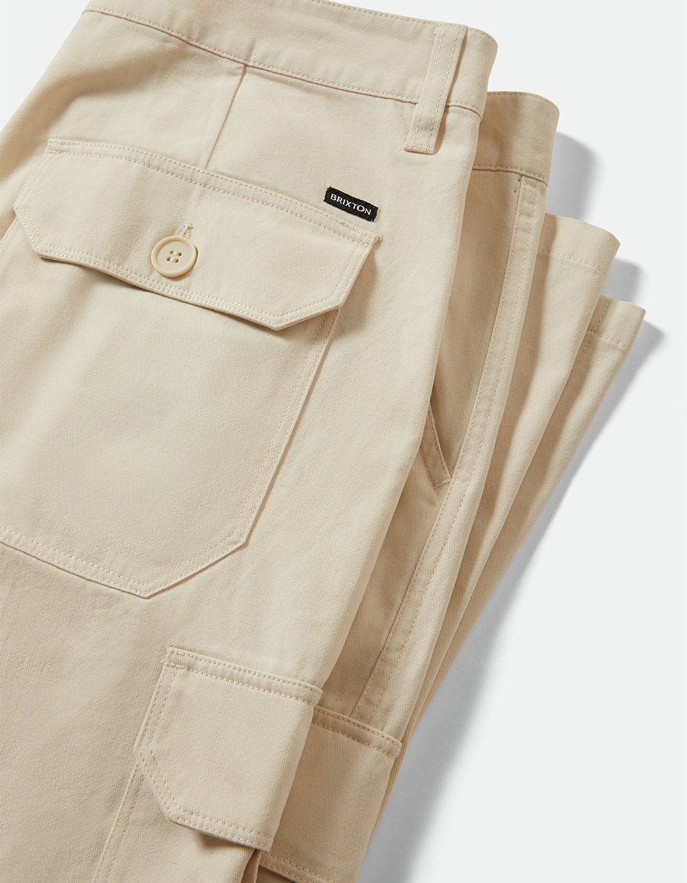 BRIXTON Vintage Brushed Mens Cargo Pants - NATURAL