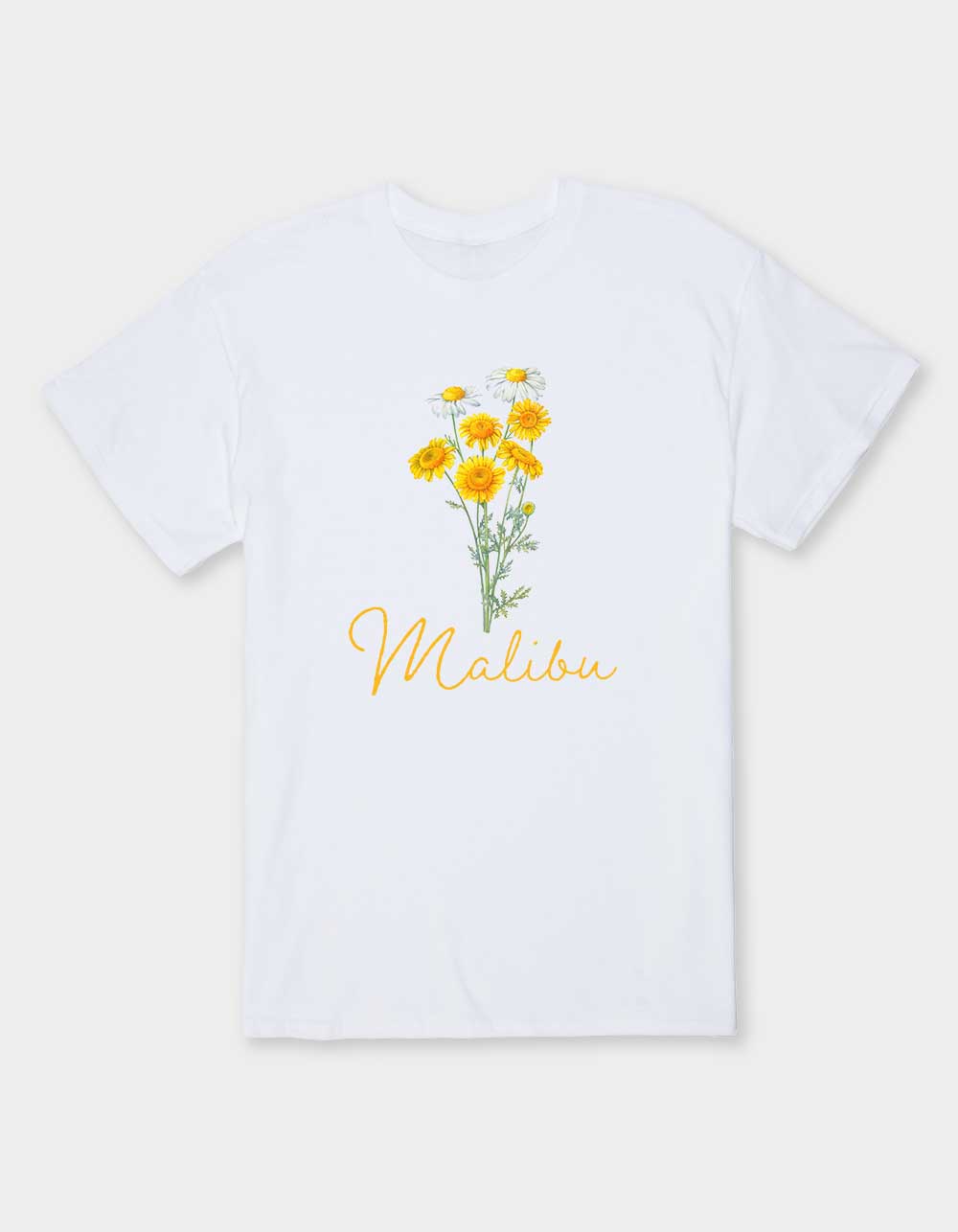 MALIBU Daisies Unisex Tee - WHITE
