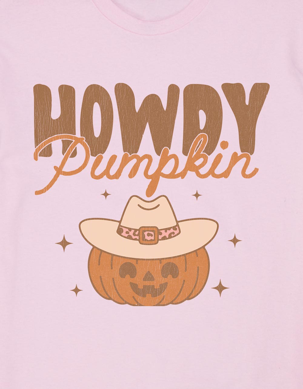 PUMPKIN Howdy Unisex Tee - LIGHT PINK