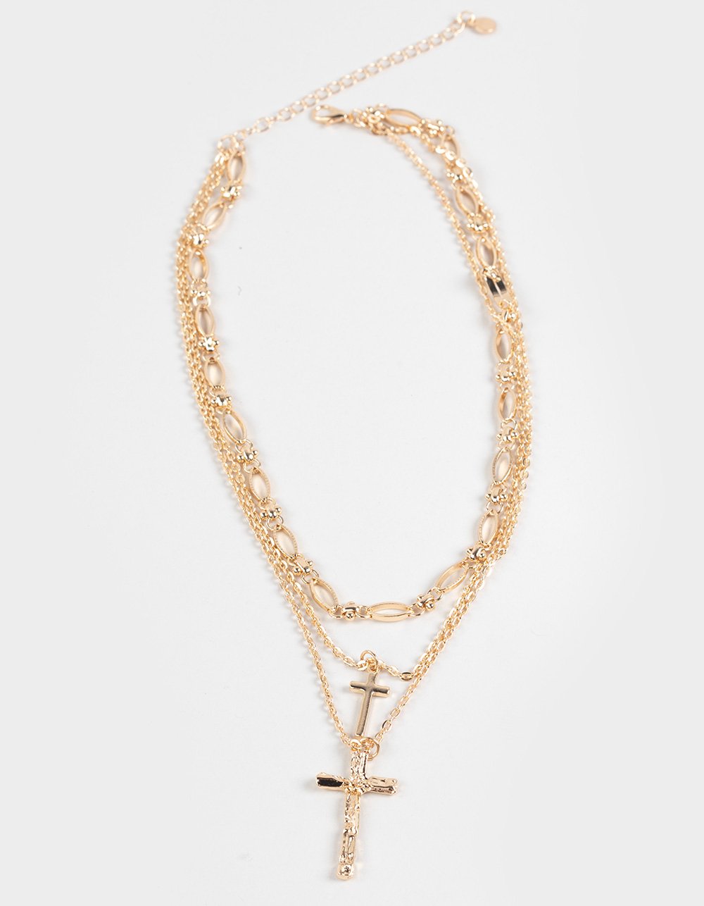 FULL TILT Layered Cross Necklace - GOLD