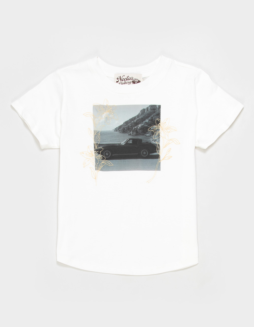 NECTAR CLOTHING Car Lilies Girls Tee - WHITE