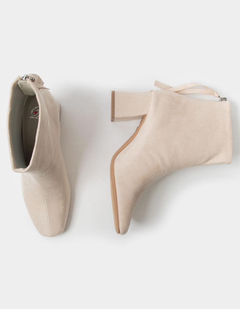 DELICIOUS Womens Ankle Block Heel Boots NUDE Tillys