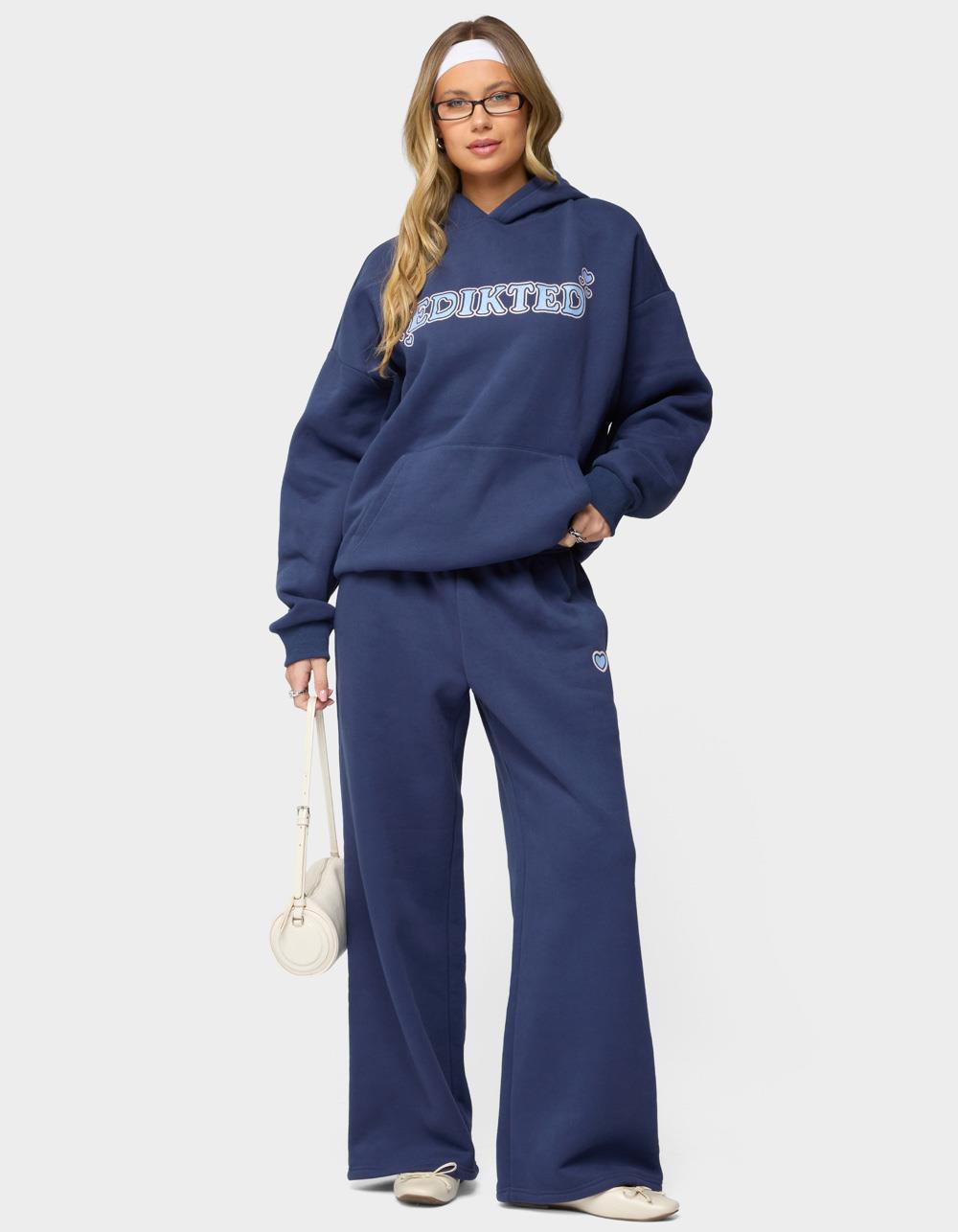 Edikted Glitter Girl Hoodie - NAVY