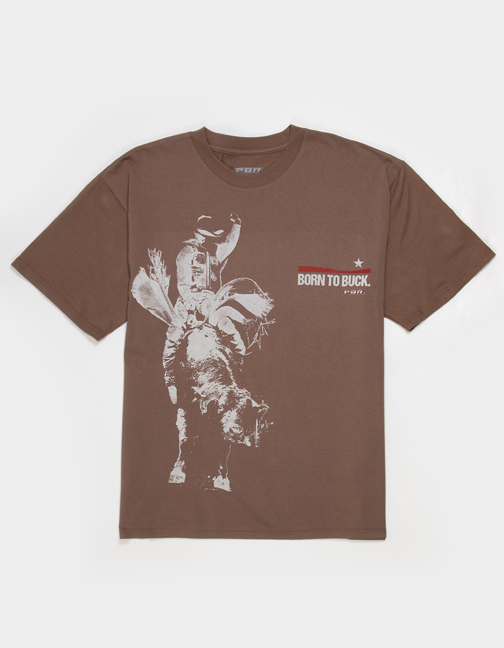 PROFESSIONAL BULL RIDERS Buck Mens Tee - BROWN