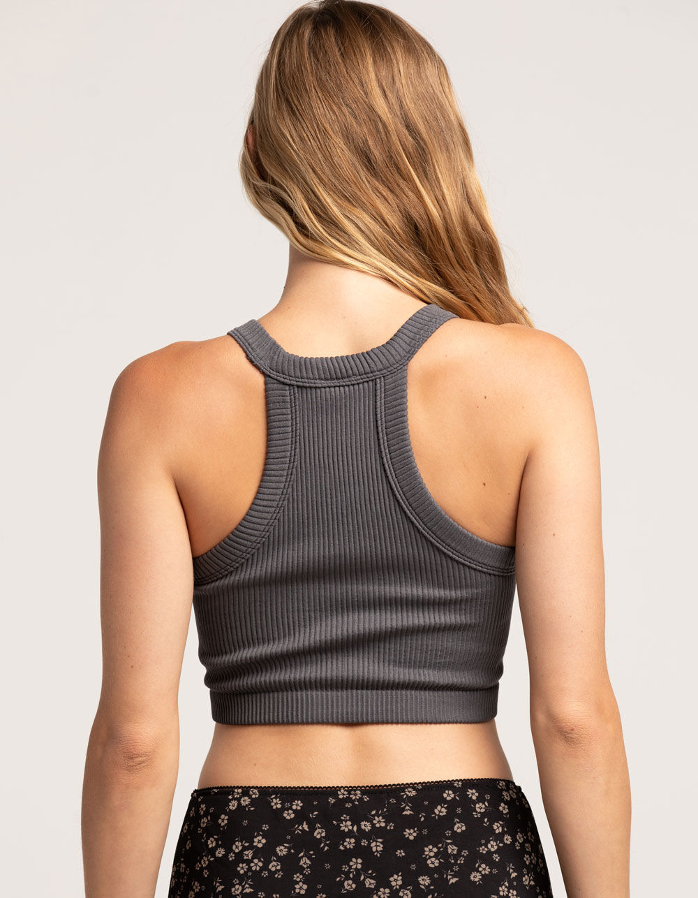 TILLYS Seamless High Neck Womens Tank Top GRAY Tillys