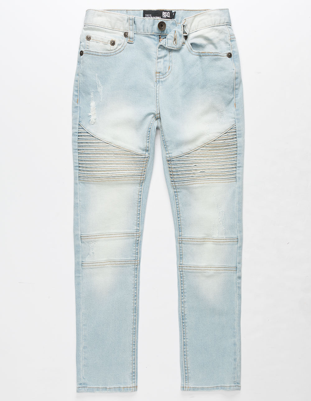 RSQ Boys Super Skinny Moto Ripped Stretch Jeans - LIGHT WASH | Tillys