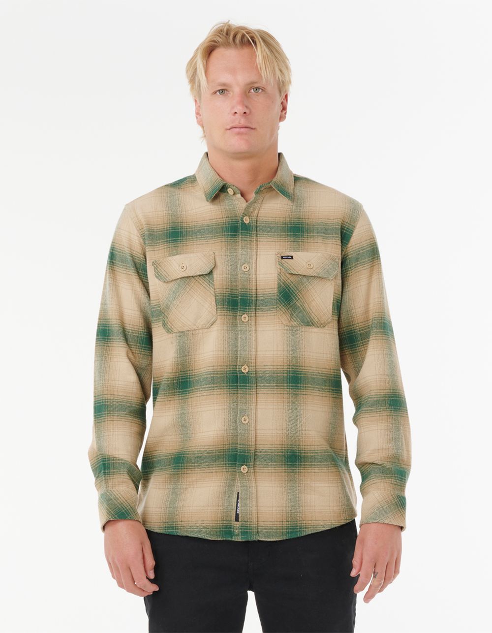 RIP CURL Count Mens Flannel Shirt - KHAKI