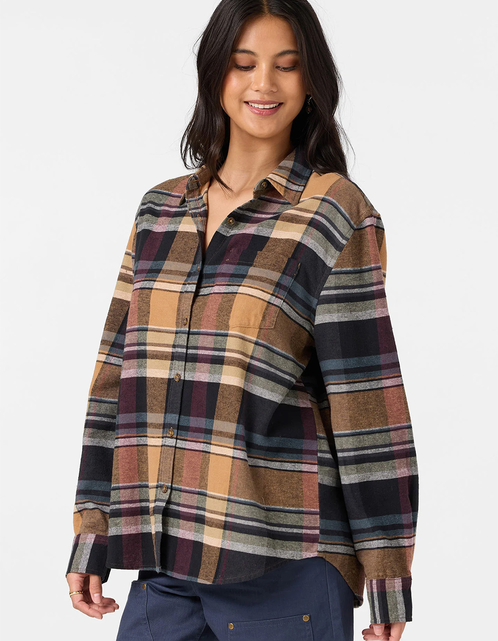 O'NEILL Logan Womens Flannel - BROWN COMBO