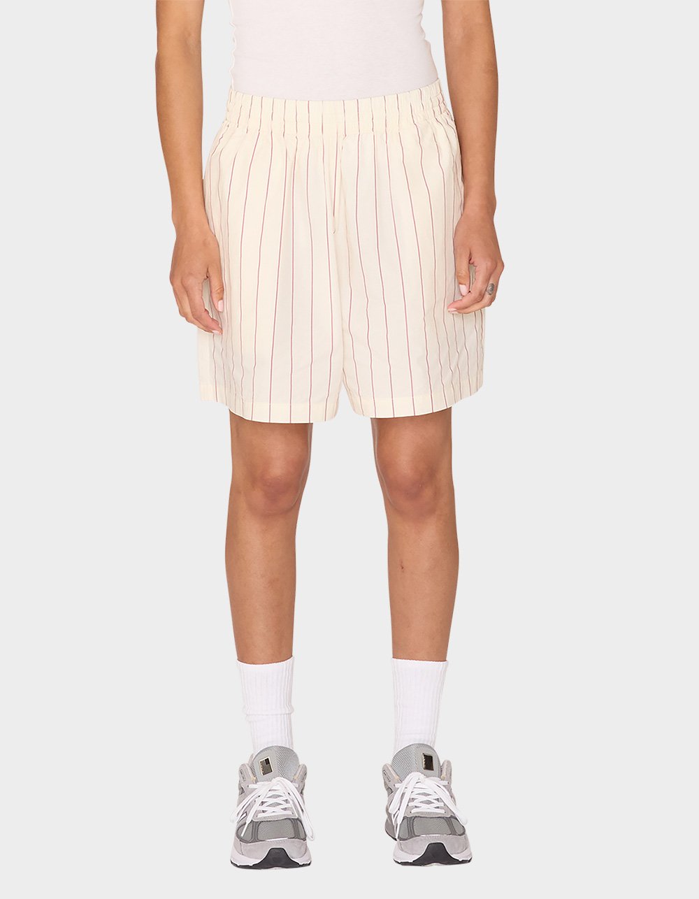 OBEY Primavera Womens Stripe Shorts - Cream Combo
