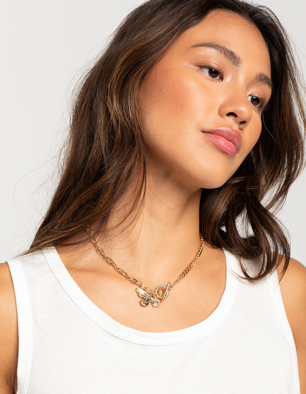 FULL TILT Butterfly Necklace GOLD Tillys