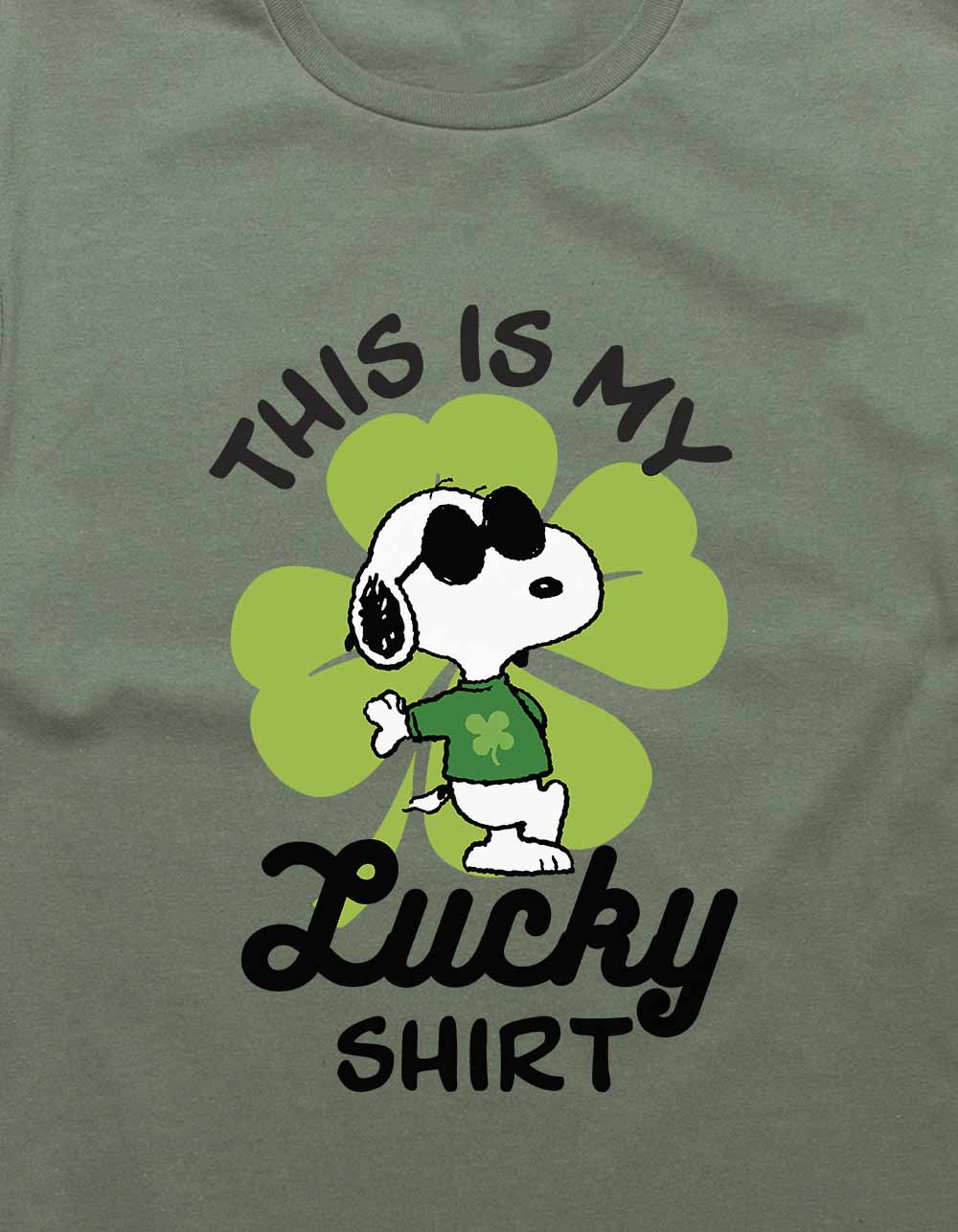 PEANUTS My Lucky Shirt Snoopy Unisex Tee - MILITARY