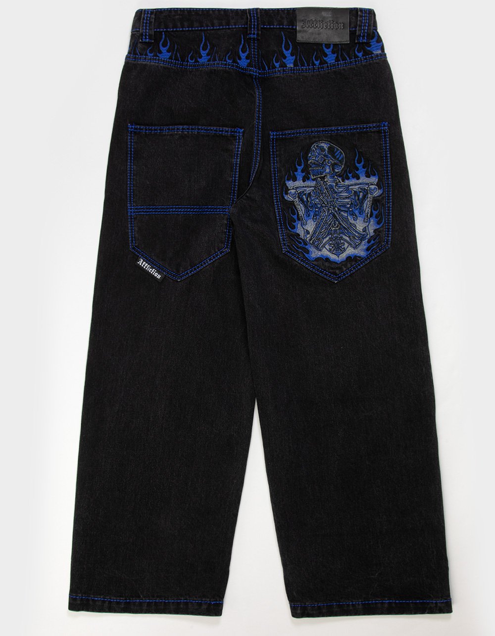 AFFLICTION Flameful Faith Mens Wide Leg Jeans - RINSE