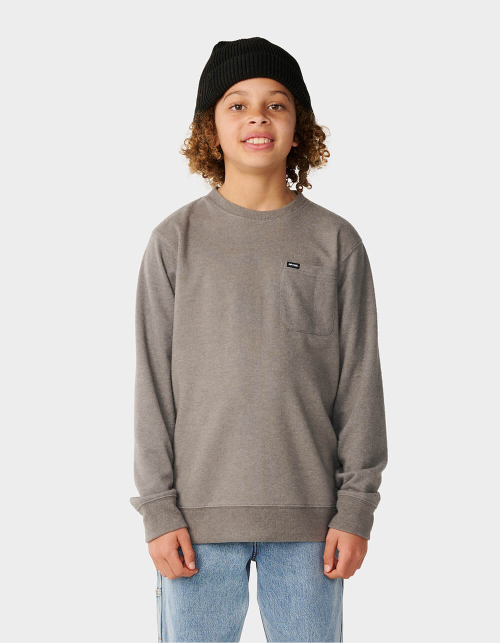 RIP CURL Grid Boys Crewneck Sweatshirt - GRAY