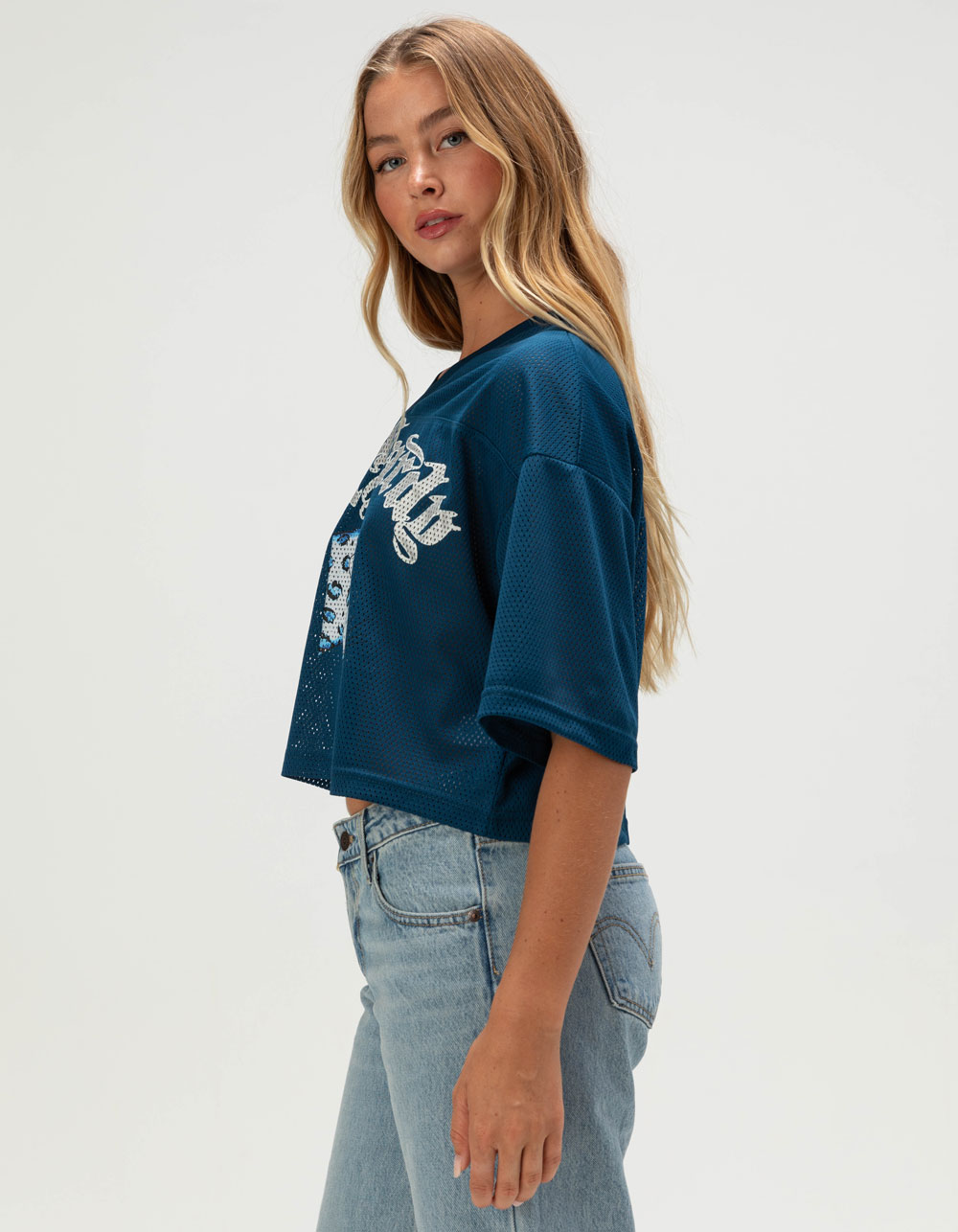 ED HARDY Snow Leopard Womens Crop Jersey - NAVY