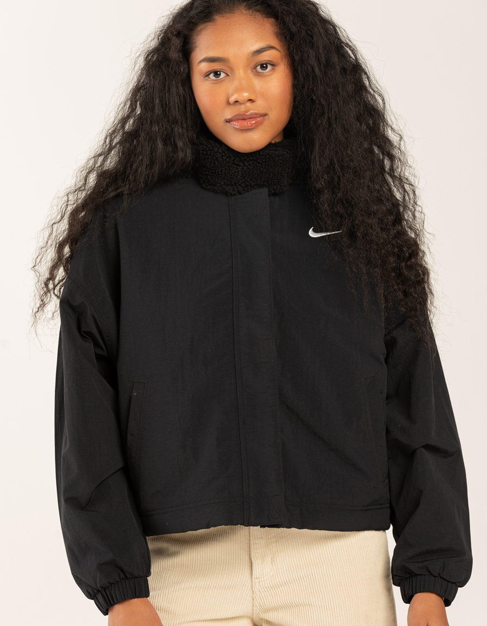 NIKE Sportswear Essential Womens Fleece-Lined Jacket - BLACK