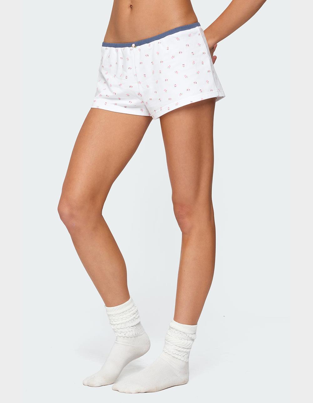 EDIKTED Stefi Floral Contrast Shorts - WHITE