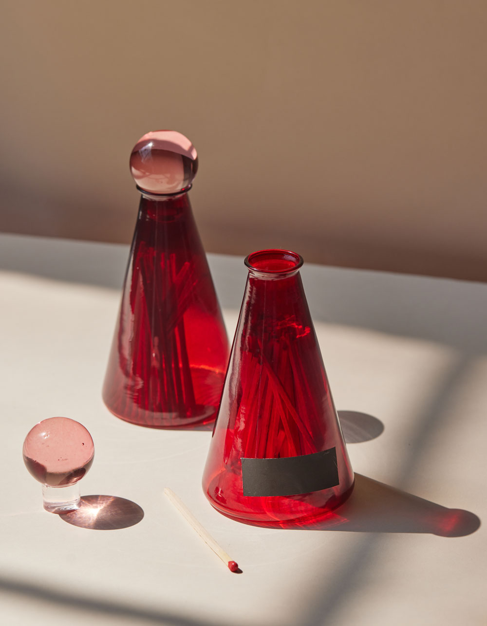 PADDYWAX Glass Matchstick Holder RED Tillys