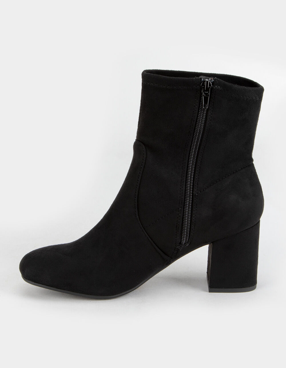 SODA Faux Suede Block Heel Womens Black Booties BLACK Tillys