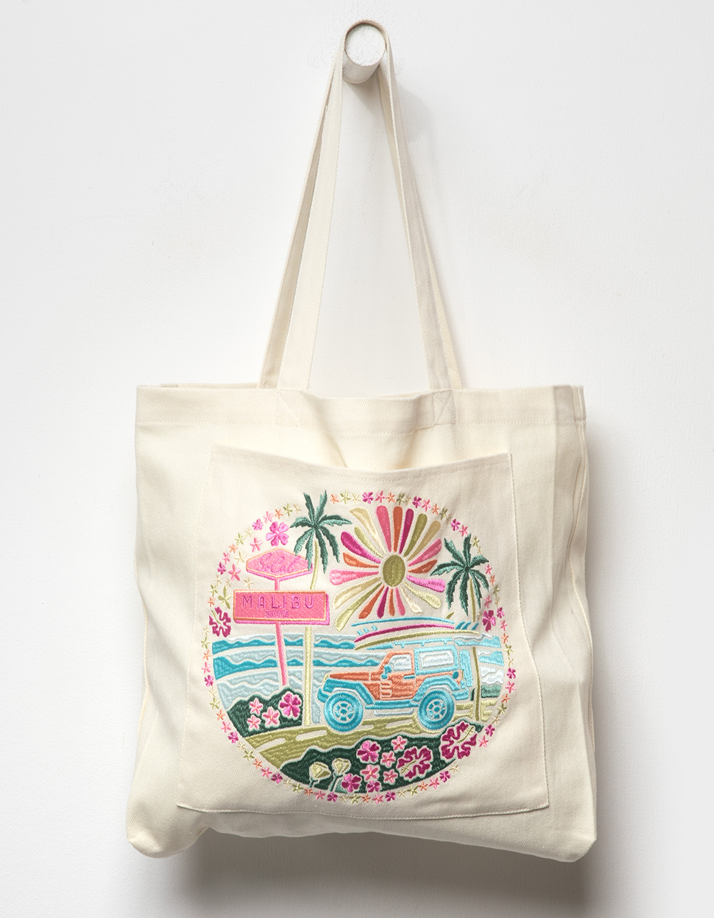 MALIBU SKYYE So Cal Embroidered Tote Bag - NATURAL