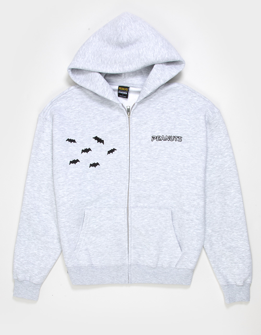 RSQ x Peanuts Creeped Mens Zip-Up Hoodie - HEATHER GRAY