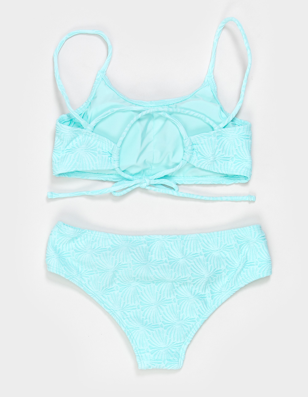 FULL TILT Texture Girls Bralette Bikini Set - WATER