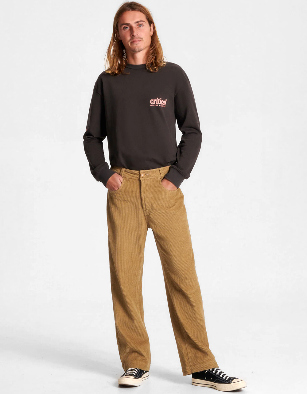 THE CRITICAL SLIDE SOCIETY Peaty Mens 5 Pocket Straight Corduroy Pants - PUTTY