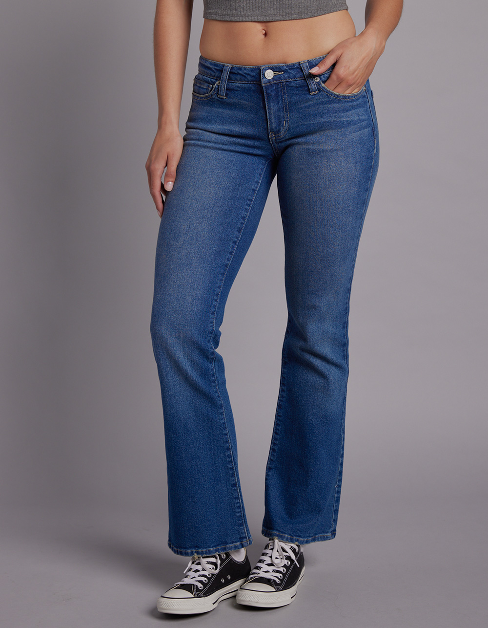 RSQ Womens Low Rise Flare Jeans MEDIUM WASH Tillys