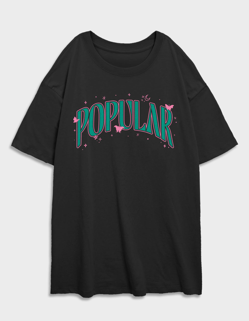 WICKED Popular Arch Unisex Oversized Tee - BLACK