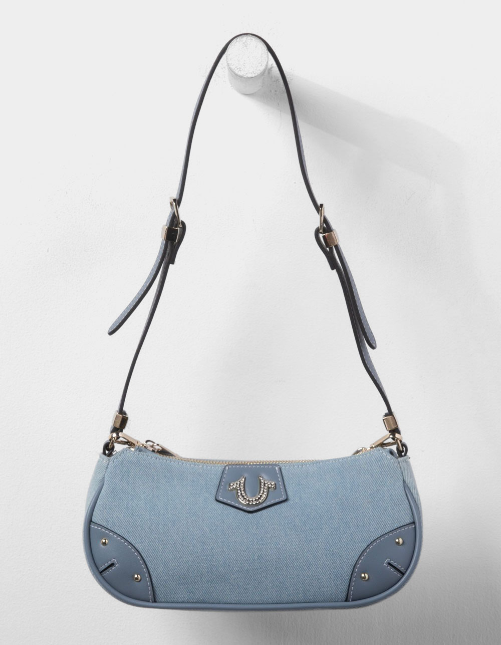 TRUE RELIGION Horseshoe Chain Shoulder Bag - DENIM