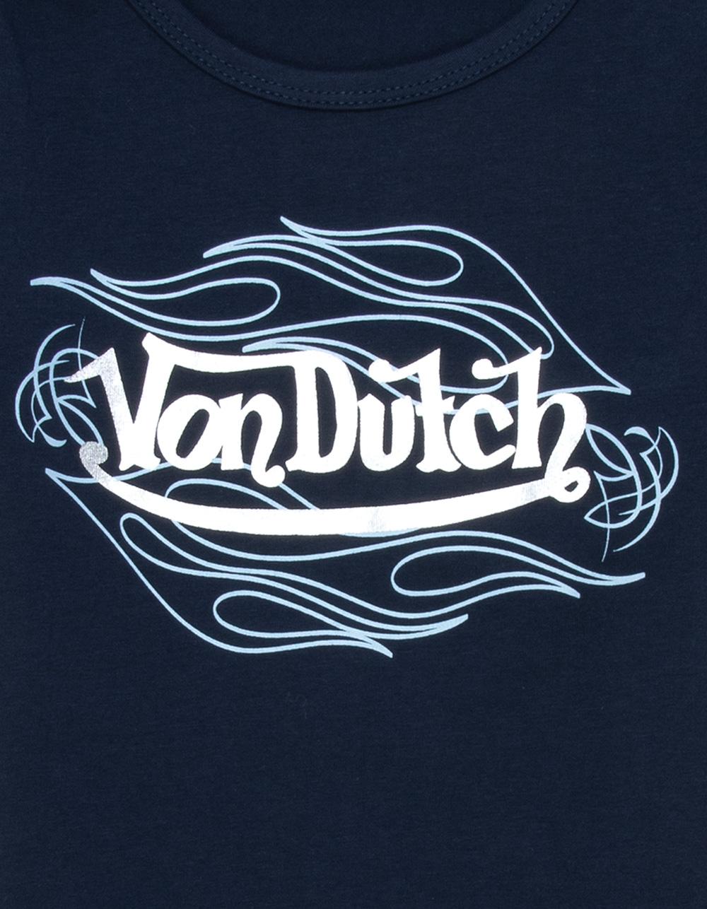VON DUTCH Chrome Logo Girls Tee - NAVY