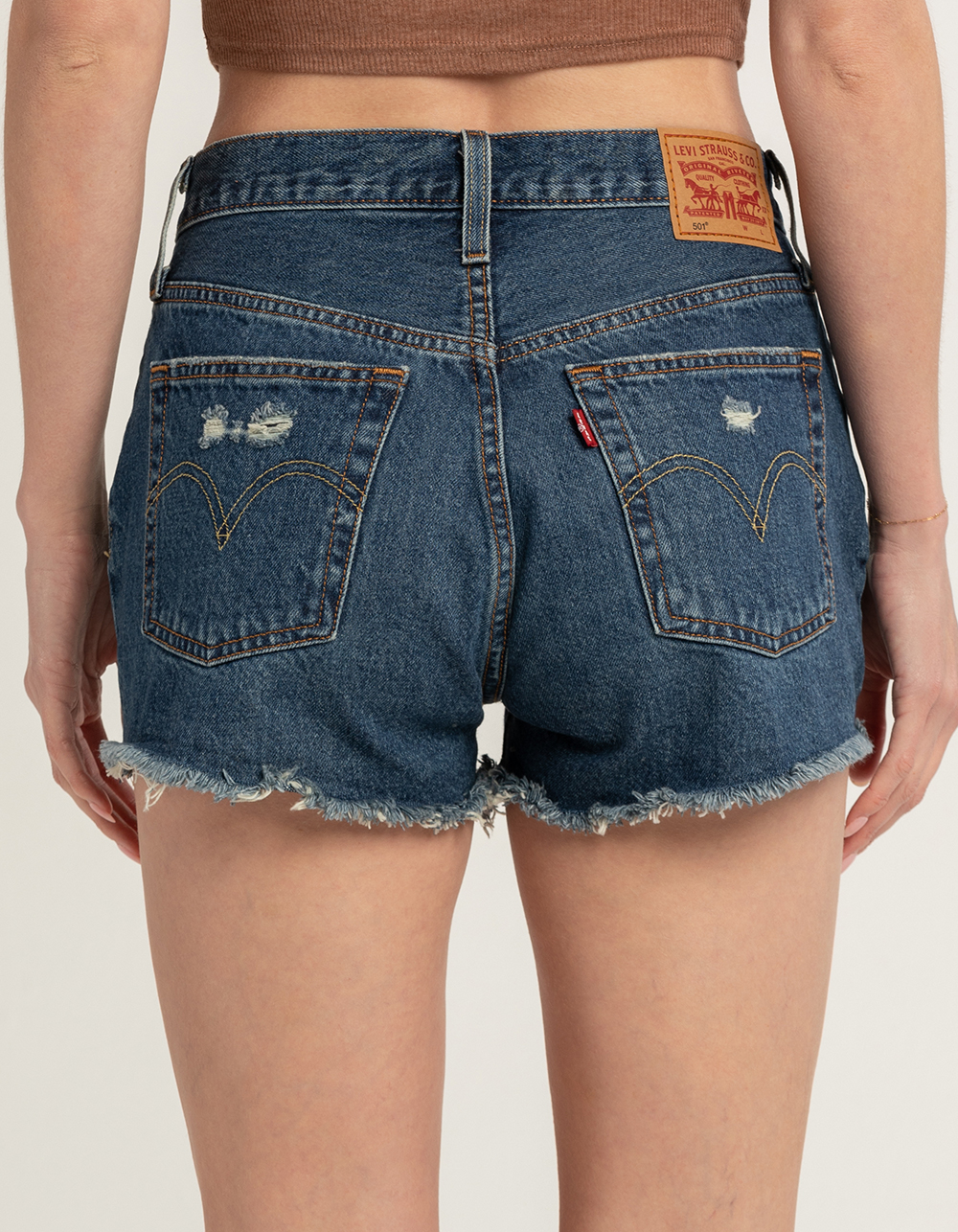 LEVI'S 501 High Rise Womens Denim Shorts - Blame Game - DARK INDIGO